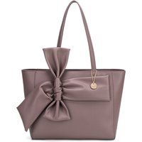 Veganer Leder-Shopper mit XL-Schleife