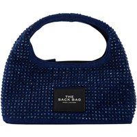 Kleine Sacktasche aus Denim mit Kristallen