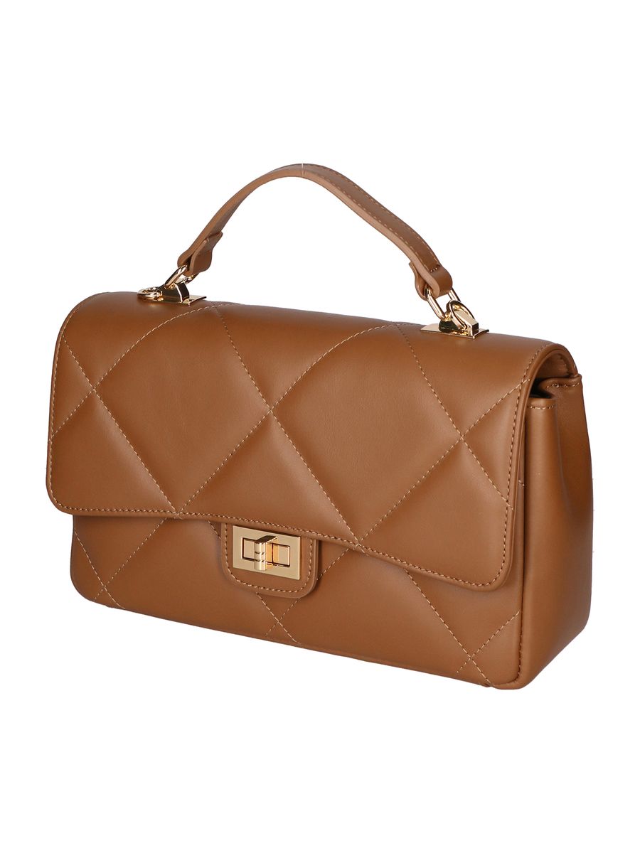 Gesteppte Henkeltasche aus Leder