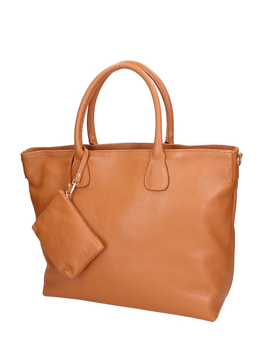 Minimalistischer Shopper aus genarbtem Leder