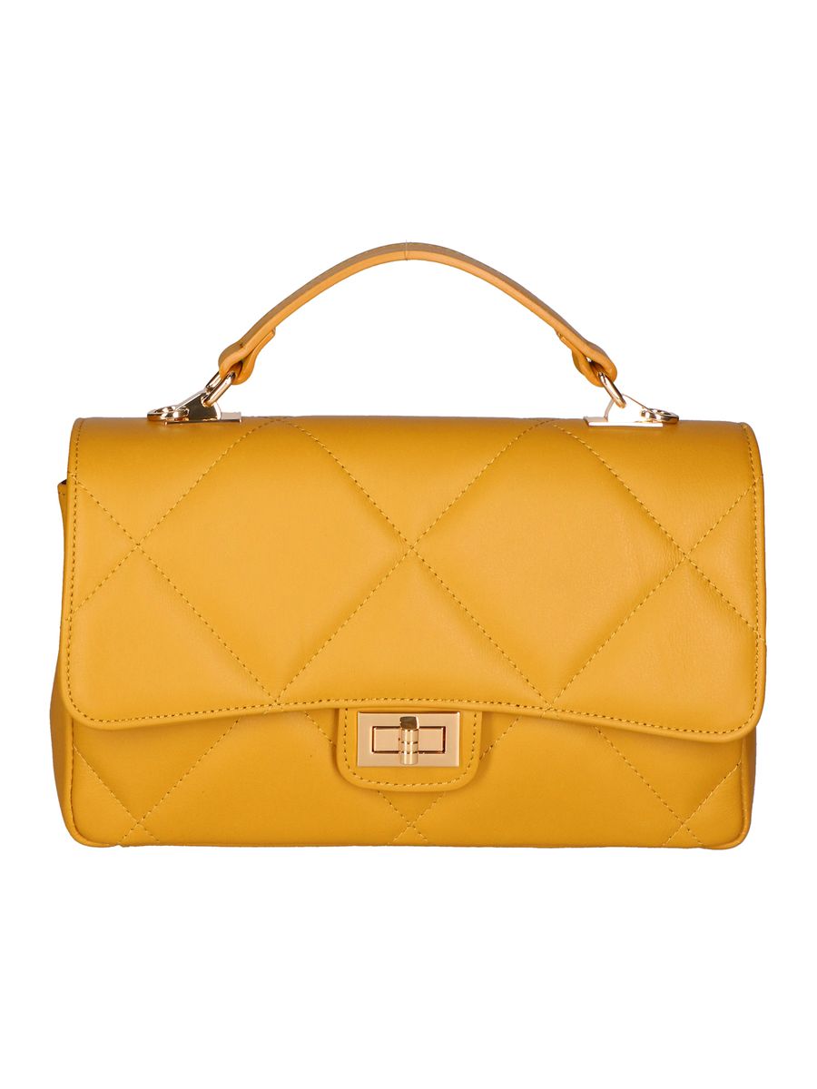 Gesteppte Henkeltasche aus Leder