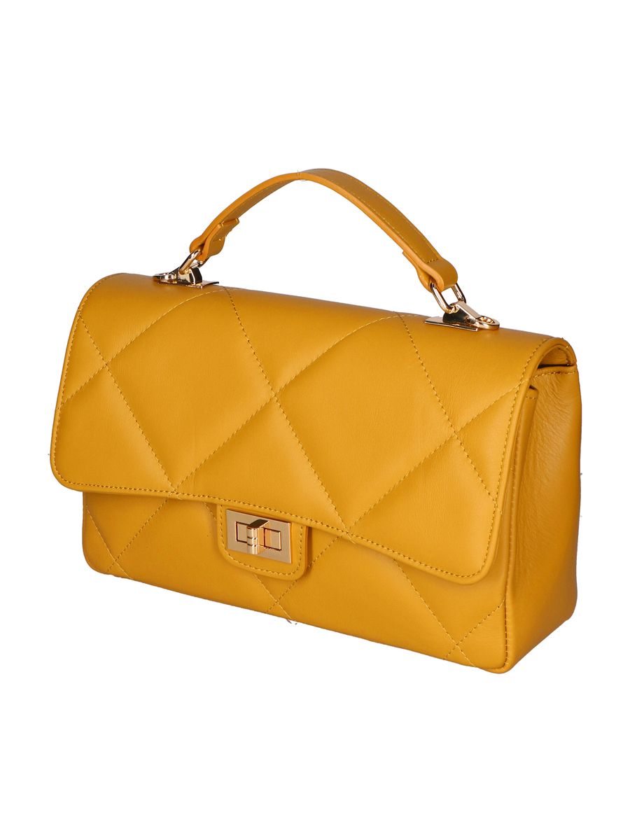 Gesteppte Henkeltasche aus Leder