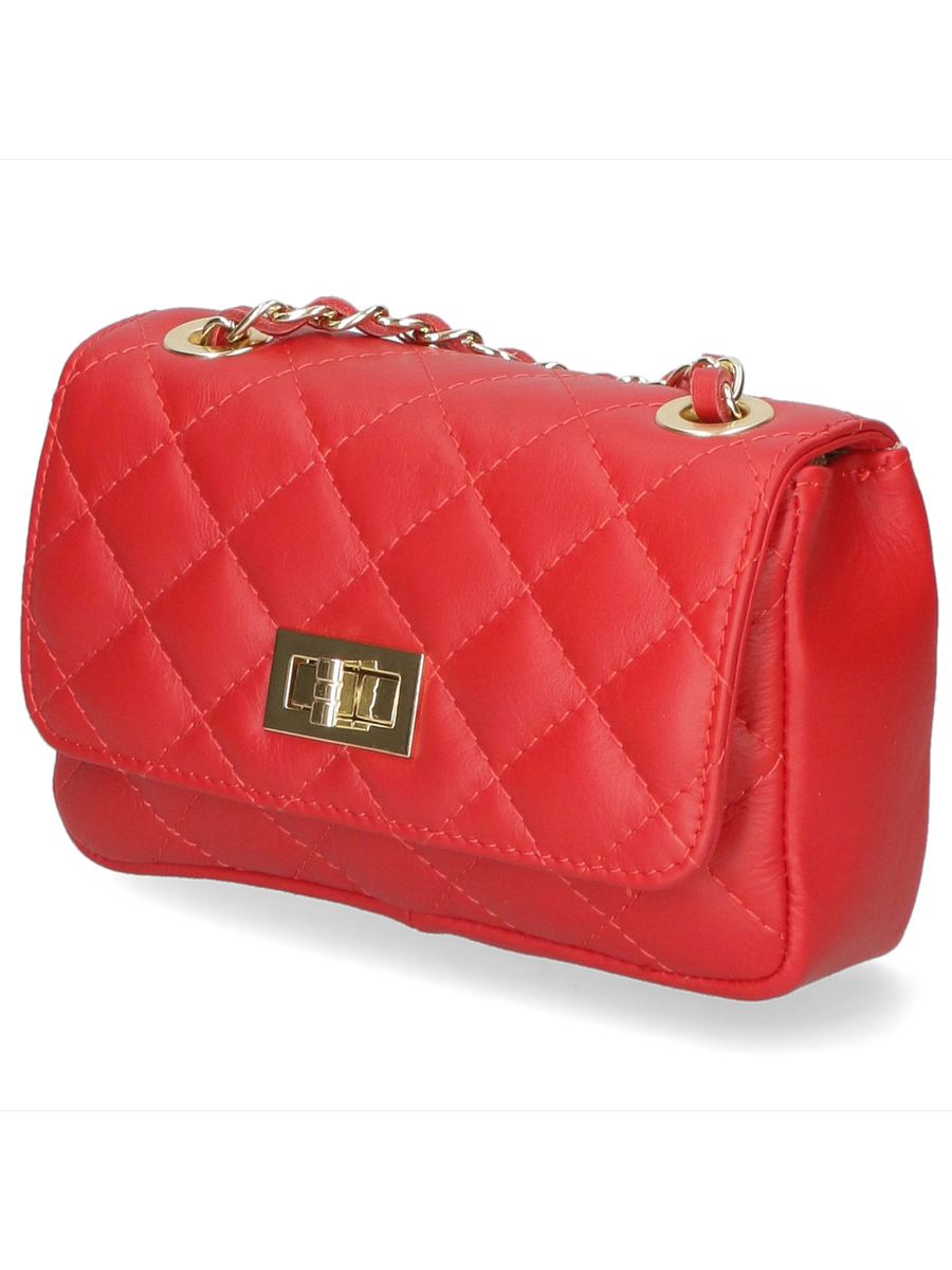 Elegante gesteppte Leder-Schultertasche