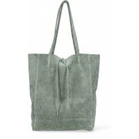 Weicher Wildleder-Shopper mit Bindeband