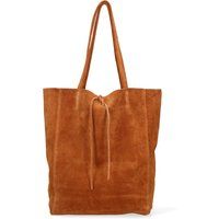 Minimalistischer Wildleder-Shopper mit Kordelzug
