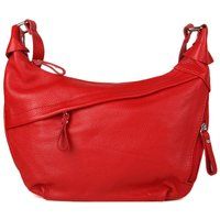 Schultertasche aus genarbtem Leder