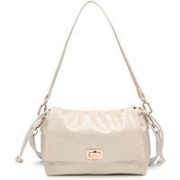 Schultertasche mit Kroko-Prägung und Raffung