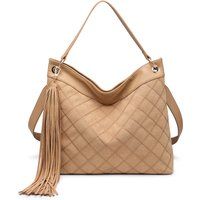 Gesteppte Hobo-Tasche mit Quaste
