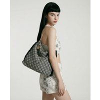 Geometrische Jacquard-Hobo mit Fransen