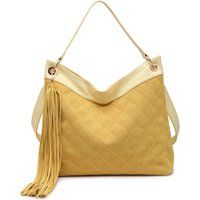 Gesteppte Hobo-Tasche mit Fransen