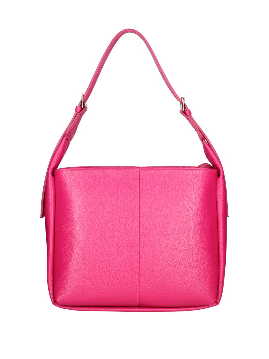 Schultertasche aus genarbtem Leder