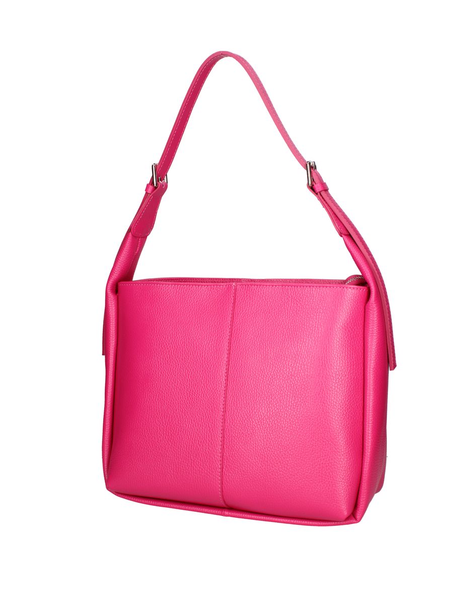 Schultertasche aus genarbtem Leder