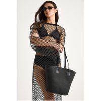 Gewebte Shopper-Tasche in Stroh-Optik