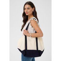 Zweifarbige Shopper-Tasche aus Canvas