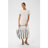 Gestreifte Shopper-Tasche aus Canvas
