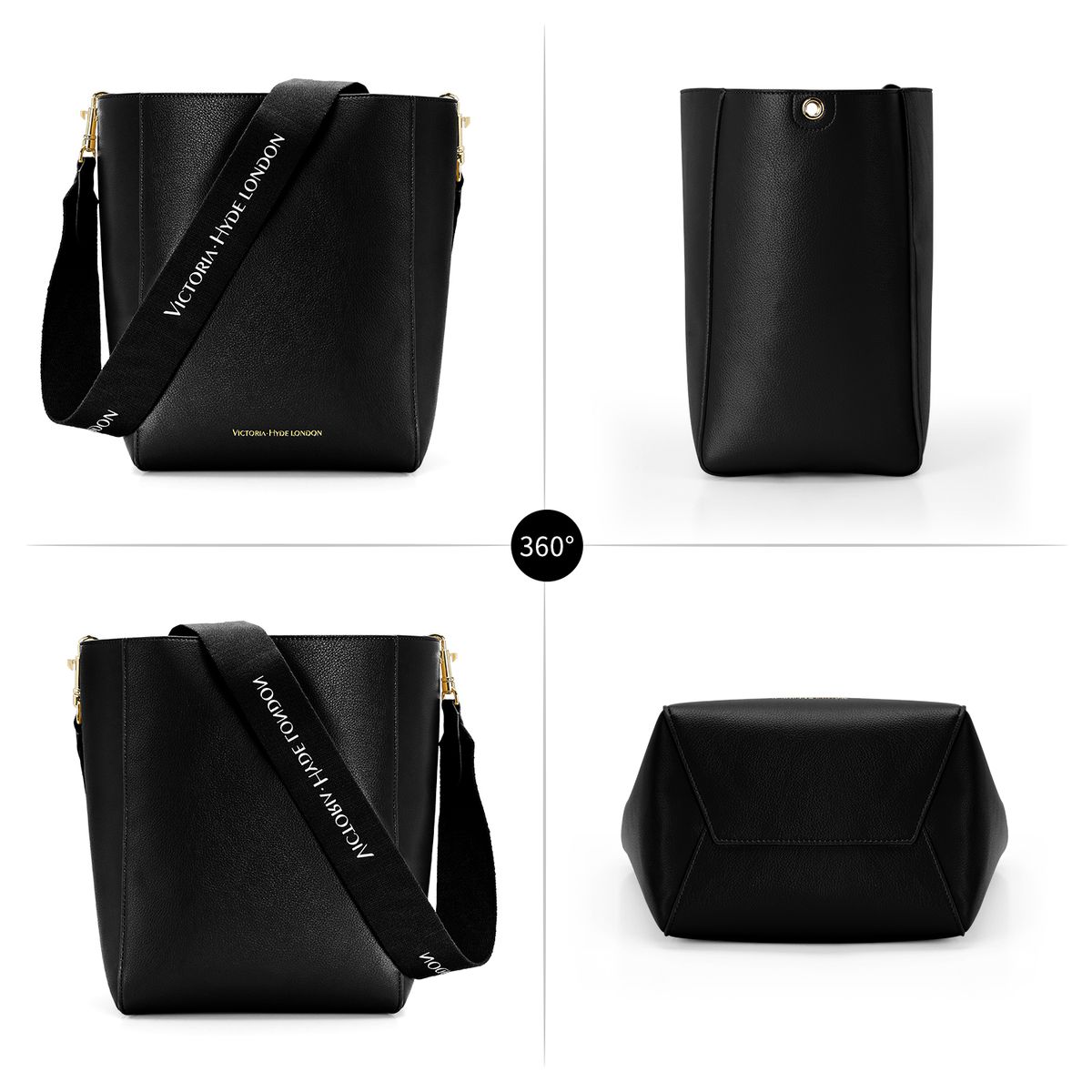 Strukturierte Bucket Bag mit Logo-Gurt