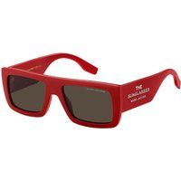 Markante Rechteckige Sonnenbrille mit Logo