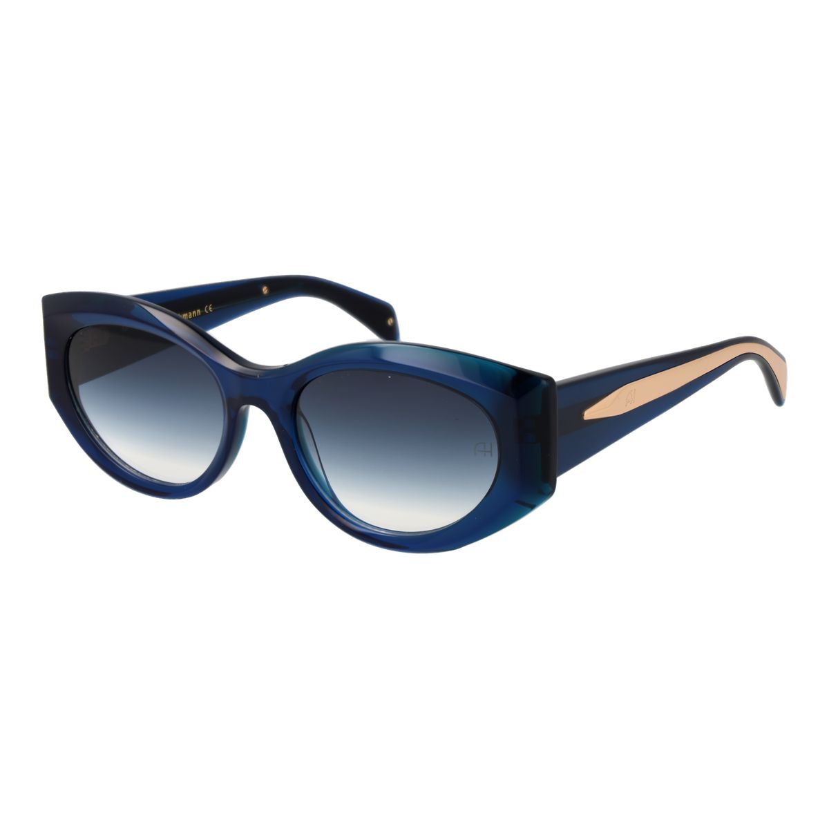 Cat-Eye-Sonnenbrille aus Acetat mit Goldakzenten