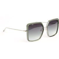 Übergroße quadratische Sonnenbrille mit Metallrand