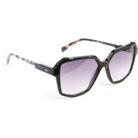 Geometrische Oversized-Sonnenbrille mit Marmor-Bügeln