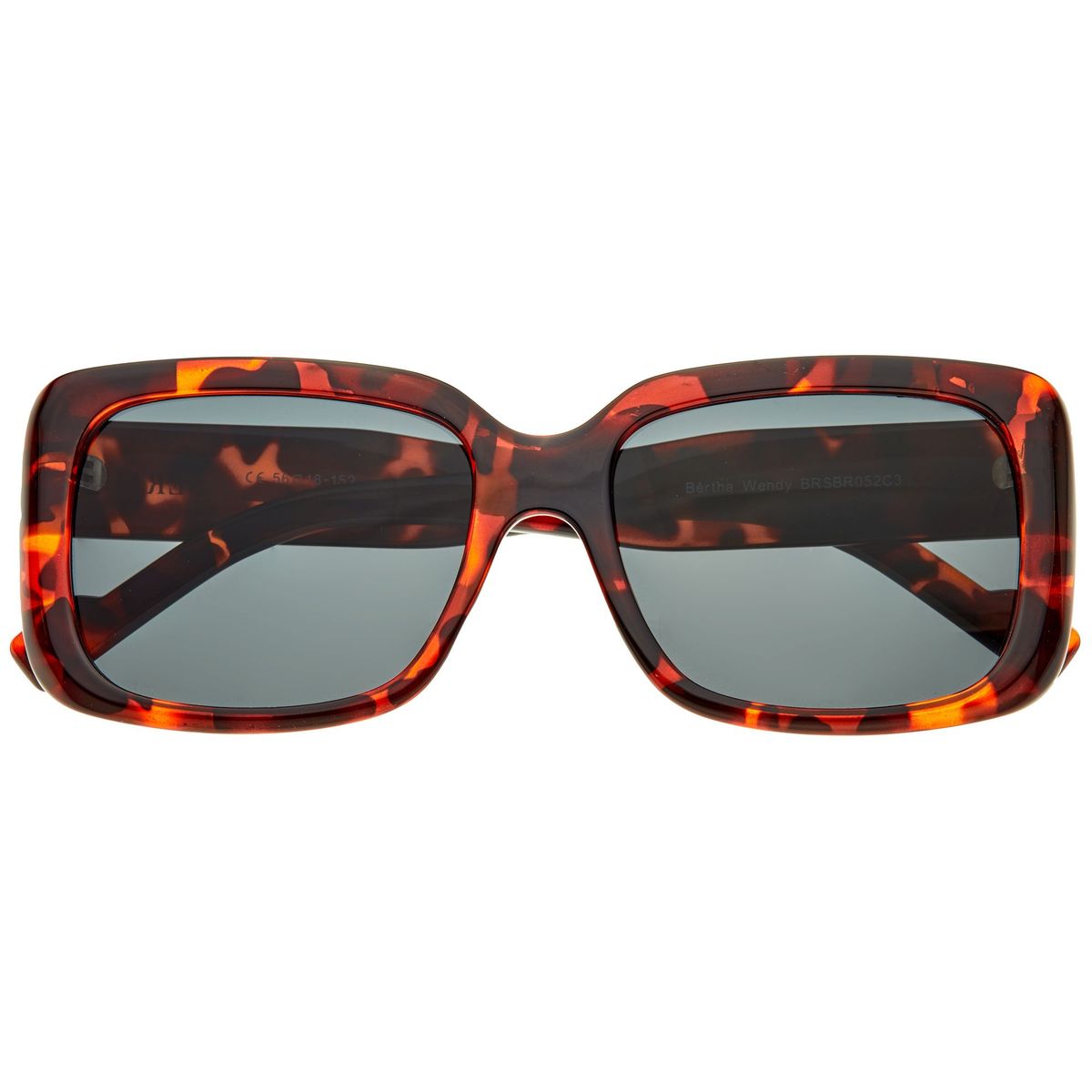 Eckige Polarisierte Sonnenbrille in Schildpatt-Optik