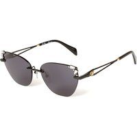 Randlose Cat-Eye-Sonnenbrille mit Kristallen
