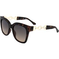 Geometrische Cat-Eye-Sonnenbrille in Hornoptik