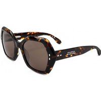 Hexagonale Oversize-Sonnenbrille in Schildpatt