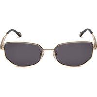Geometrische Roségold Metall-Sonnenbrille