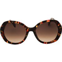 Oversize-Sonnenbrille in Rotem Havanna-Muster
