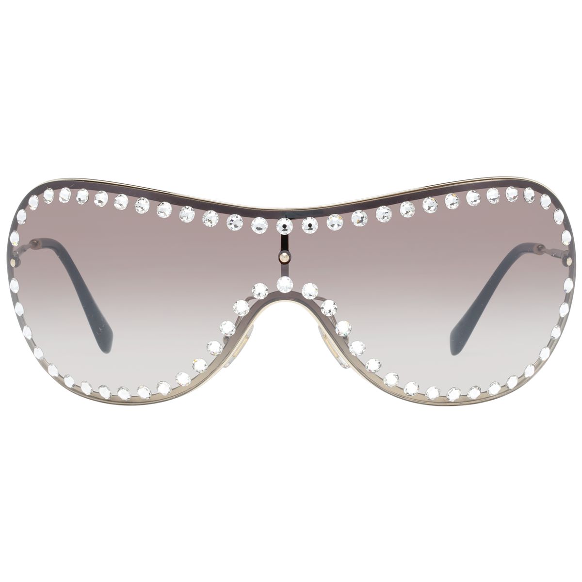 Oversize-Schildbrille mit Kristallverzierung