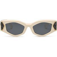 Markante Geometrische Sonnenbrille mit Marmor-Inlay