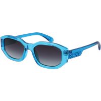 Geometrische Sonnenbrille mit Transparent-Rahmen