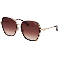 Oversized sechseckige Sonnenbrille in Schildpatt-Optik