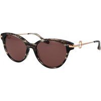 Marmorierte Cat-Eye-Sonnenbrille mit Metallbügeln