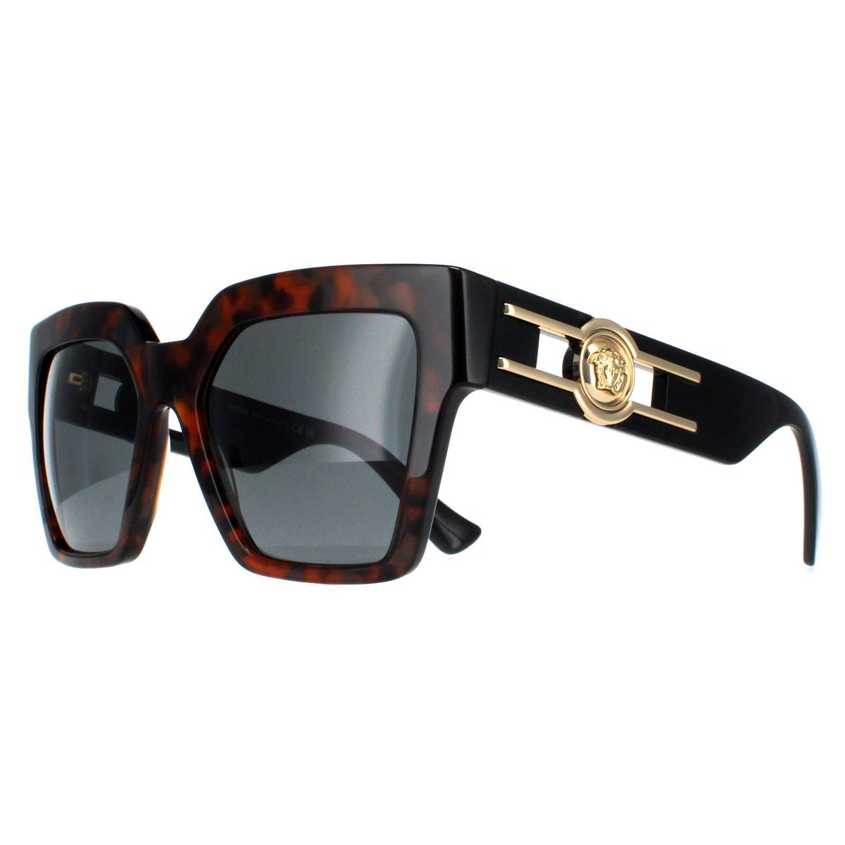 Markante Quadratische Sonnenbrille mit Medusa-Medaillon