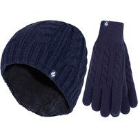 Zopfmuster-Thermo-Mützen- und Handschuhset