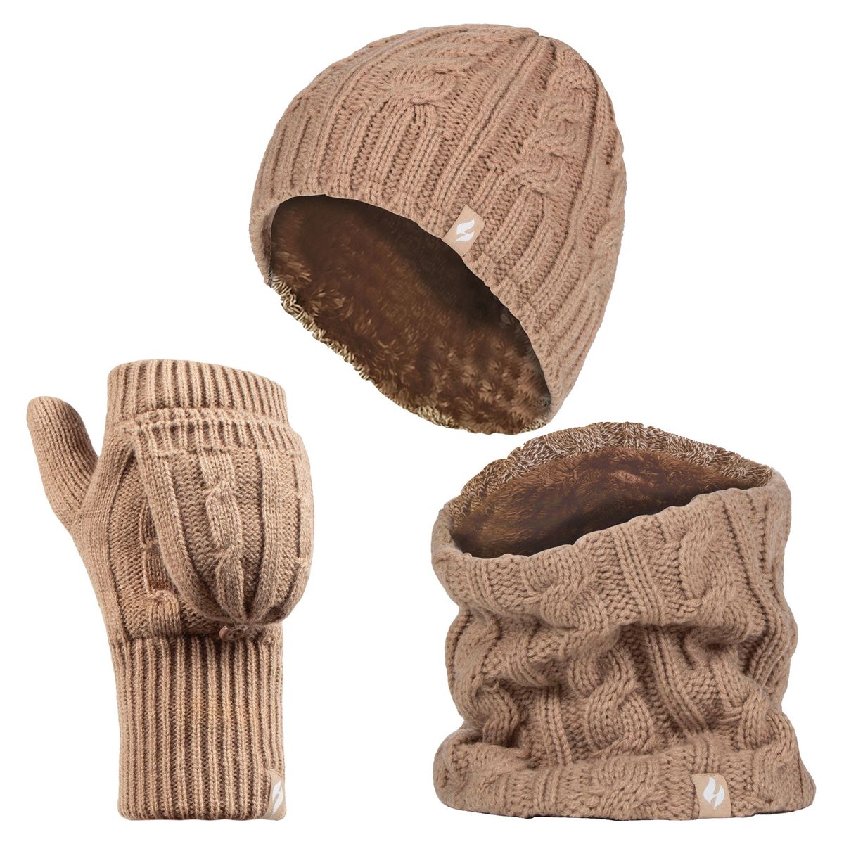 Thermisches Zopfstrick Accessoire-Set