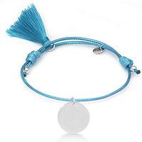 Kordelarmband mit Quaste und Gravurplatte