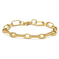 Vergoldetes Gliederketten-Armband mit Materialmix