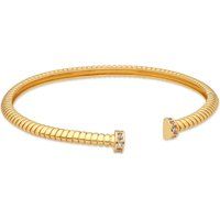 Gerippter offener Armreif mit Zirkonia