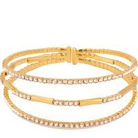 Dreireihiges Zirkonia-Armband mit Gold-Finish