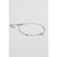 Zartes rhodiniertes Armband mit Herzen