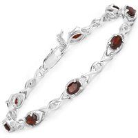 Elegantes Granat-Gliederarmband aus Sterlingsilber