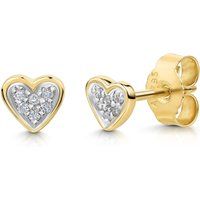 Elegante Diamant-Herzohrstecker aus Gold