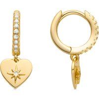 Herz-Charm-Creolen mit Himmelsmotiv