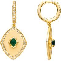 Smaragd-Zirkonia Amulett Tropfenohrringe