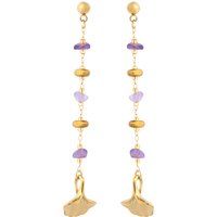 Ohrringe mit Amethyst und Ginkgoblatt