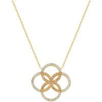 Glitzernde Halskette mit geometrischer Blume