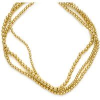 Elegante dreireihige goldene Perlenhalskette